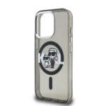 Karl Lagerfeld IML Glitter Karl and Choupette Sketch MagSafe Black Kryt iPhone 15 Pro Max