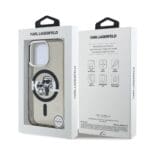 Karl Lagerfeld IML Glitter Karl and Choupette Sketch MagSafe Black Kryt iPhone 15 Pro Max