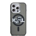 Karl Lagerfeld IML Glitter Karl and Choupette Sketch MagSafe Black Kryt iPhone 16 Pro