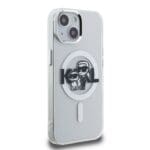Karl Lagerfeld IML Glitter Karl and Choupette Sketch MagSafe Transparent Kryt iPhone 15