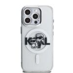 Karl Lagerfeld IML Glitter Karl and Choupette Sketch MagSafe Transparent Kryt iPhone 15 Pro