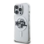 Karl Lagerfeld IML Glitter Karl and Choupette Sketch MagSafe Transparent Kryt iPhone 15 Pro Max
