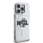 Karl Lagerfeld IML Glitter Karl and Choupette Sketch MagSafe Transparent Kryt iPhone 15 Pro Max