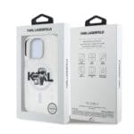 Karl Lagerfeld IML Glitter Karl and Choupette Sketch MagSafe Transparent Kryt iPhone 15 Pro Max