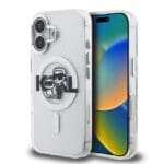 Karl Lagerfeld IML Glitter Karl and Choupette Sketch MagSafe Transparent Kryt iPhone 16