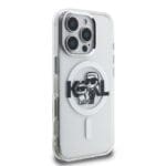 Karl Lagerfeld IML Glitter Karl and Choupette Sketch MagSafe Transparent Kryt iPhone 16 Pro