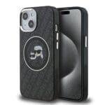 Karl Lagerfeld IML K&CH Heads Repeated Logo MagSafe Black Kryt iPhone 15