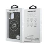 Karl Lagerfeld IML K&CH Heads Repeated Logo MagSafe Black Kryt iPhone 15