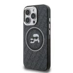 Karl Lagerfeld IML K&CH Heads Repeated Logo MagSafe Black Kryt iPhone 15 Pro
