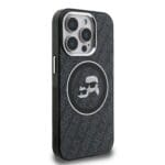Karl Lagerfeld IML K&CH Heads Repeated Logo MagSafe Black Kryt iPhone 15 Pro