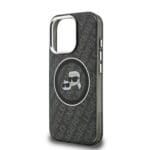Karl Lagerfeld IML K&CH Heads Repeated Logo MagSafe Black Kryt iPhone 15 Pro