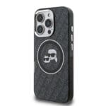 Karl Lagerfeld IML K&CH Heads Repeated Logo MagSafe Black Kryt iPhone 16 Pro