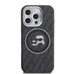 Karl Lagerfeld IML K&CH Heads Repeated Logo MagSafe Black Kryt iPhone 16 Pro