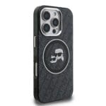 Karl Lagerfeld IML K&CH Heads Repeated Logo MagSafe Black Kryt iPhone 16 Pro