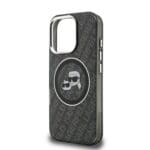 Karl Lagerfeld IML K&CH Heads Repeated Logo MagSafe Black Kryt iPhone 16 Pro Max