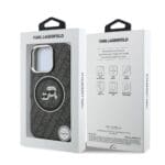Karl Lagerfeld IML K&CH Heads Repeated Logo MagSafe Black Kryt iPhone 16 Pro Max