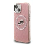 Karl Lagerfeld IML K&CH Heads Repeated Logo MagSafe Pink Kryt iPhone 15