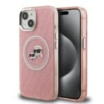 Karl Lagerfeld IML K&CH Heads Repeated Logo MagSafe Pink Kryt iPhone 15