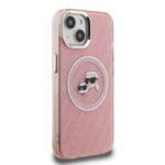 Karl Lagerfeld IML K&CH Heads Repeated Logo MagSafe Pink Kryt iPhone 15