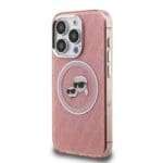 Karl Lagerfeld IML K&CH Heads Repeated Logo MagSafe Pink Kryt iPhone 15 Pro