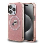 Karl Lagerfeld IML K&CH Heads Repeated Logo MagSafe Pink Kryt iPhone 15 Pro