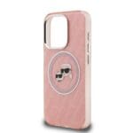 Karl Lagerfeld IML K&CH Heads Repeated Logo MagSafe Pink Kryt iPhone 15 Pro Max
