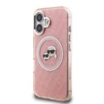 Karl Lagerfeld IML K&CH Heads Repeated Logo MagSafe Pink Kryt iPhone 16