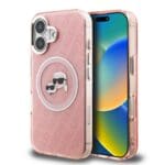 Karl Lagerfeld IML K&CH Heads Repeated Logo MagSafe Pink Kryt iPhone 16