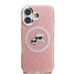 Karl Lagerfeld IML K&CH Heads Repeated Logo MagSafe Pink Kryt iPhone 16