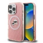 Karl Lagerfeld IML K&CH Heads Repeated Logo MagSafe Pink Kryt iPhone 16 Pro