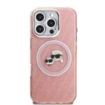 Karl Lagerfeld IML K&CH Heads Repeated Logo MagSafe Pink Kryt iPhone 16 Pro
