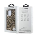 Karl Lagerfeld IML Leopard MagSafe Brown Kryt iPhone 16 Pro
