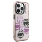 Karl Lagerfeld IML Multi K&CH Heads Pink Kryt iPhone 15 Pro