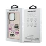 Karl Lagerfeld IML Multi K&CH Heads Pink Kryt iPhone 15 Pro