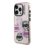 Karl Lagerfeld IML Multi K&CH Heads Pink Kryt iPhone 15 Pro Max