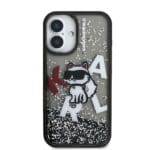 Karl Lagerfeld Liquid Glitter Scattered Choupette Black Kryt iPhone 16