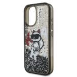 Karl Lagerfeld Liquid Glitter Scattered Choupette Black Kryt iPhone 16