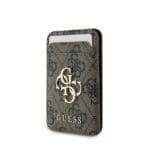 Guess 4G Metal Logo MagSafe Cardslot Wallet with Stand Brown