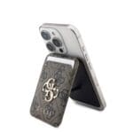 Guess 4G Metal Logo MagSafe Cardslot Wallet with Stand Brown