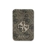 Guess 4G Metal Logo MagSafe Cardslot Wallet with Stand Brown
