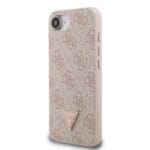 Guess PU 4G Strass Triangle Metal Logo Pink Kryt iPhone 16e