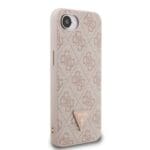 Guess PU 4G Strass Triangle Metal Logo Pink Kryt iPhone 16e