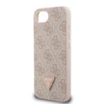 Guess PU 4G Strass Triangle Metal Logo Pink Kryt iPhone 16e