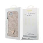 Guess PU 4G Strass Triangle Metal Logo Pink Kryt iPhone 16e