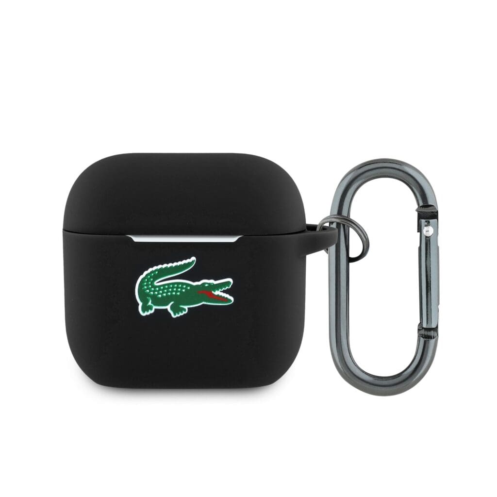 Lacoste Liquid Silicone Croc Logo Black Kryt AirPods 4