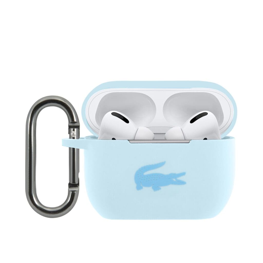 Lacoste Liquid Silicone Glossy Printing Logo Blue Kryt AirPods Pro