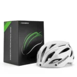 Rockbros Bike Helmet With Visor, Detachable Uv Protective Goggles, Unisex Black
