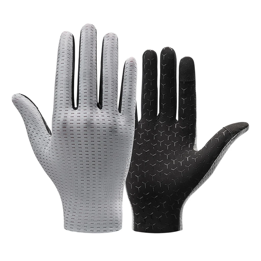 Rockbros Breathable Full Finger Cycling Gloves, Size: L Gray