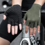 Rockbros Breathable Short Finger Cycling Gloves, Size: L Green