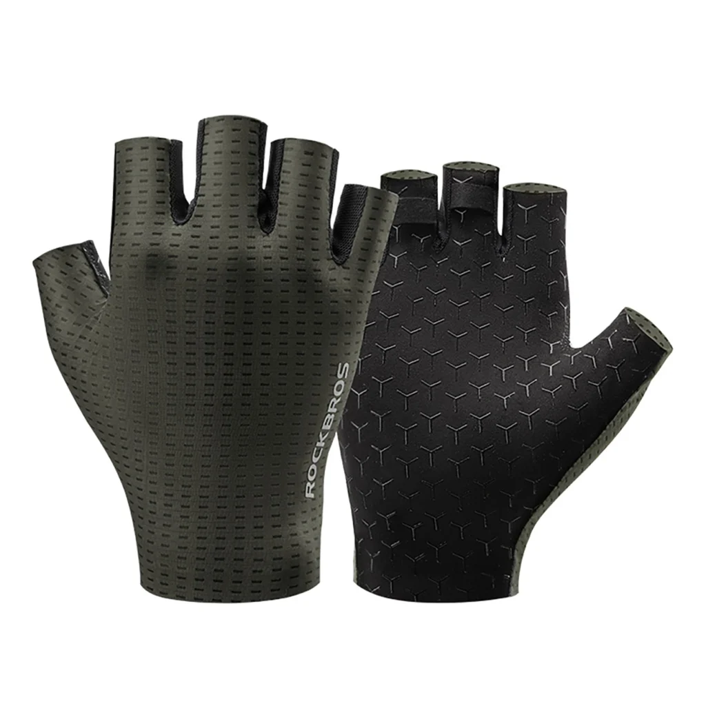 Rockbros Breathable Short Finger Cycling Gloves Size: XL Green